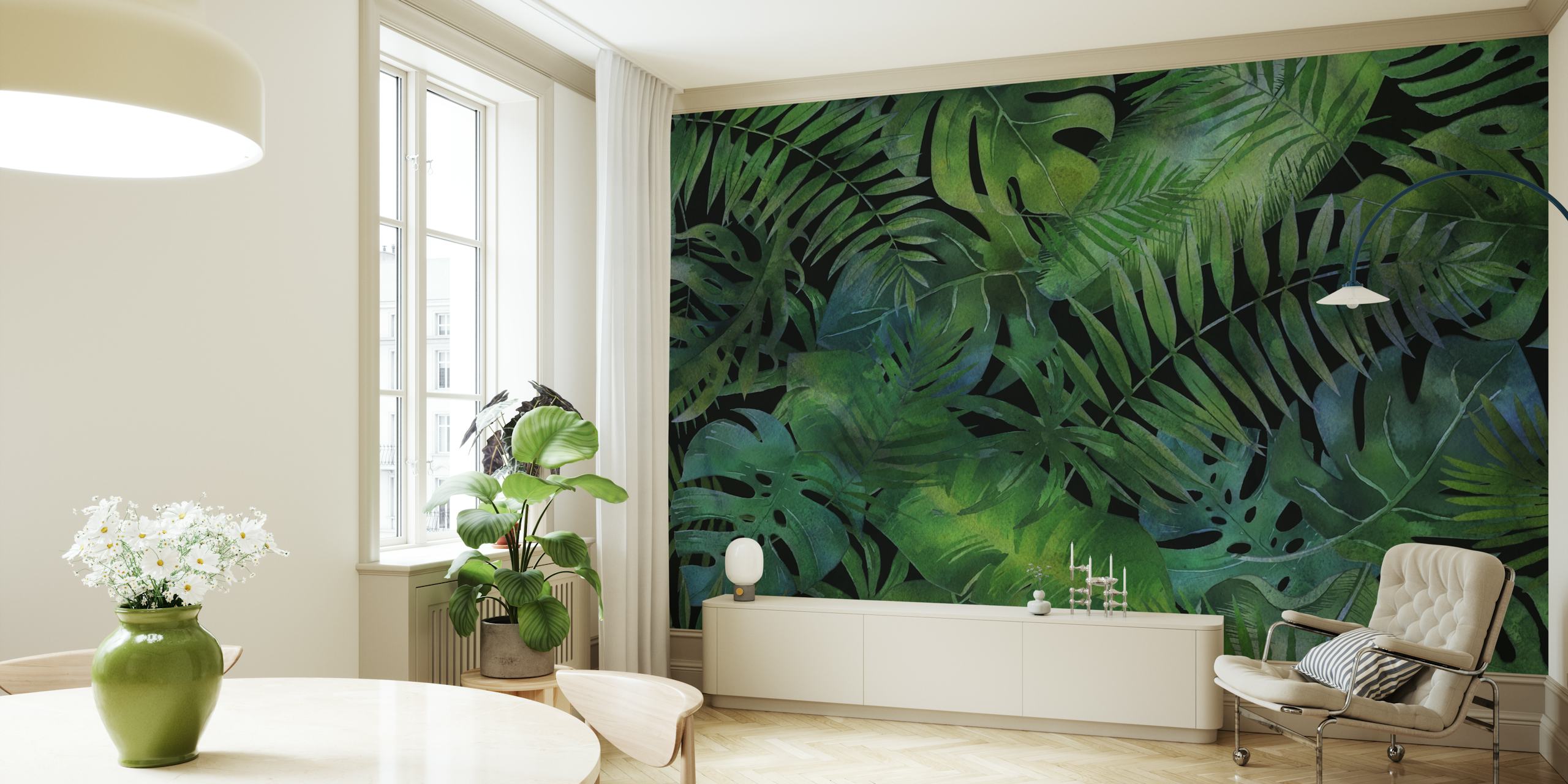 Mystic Jungle Emerald Green tapet i et rom